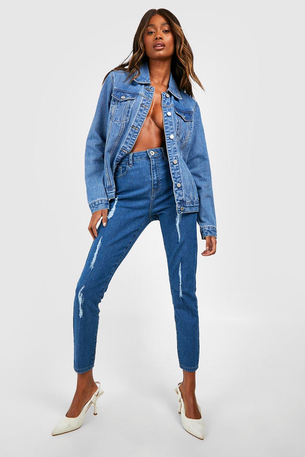 Jean taille haute fronce aux chevilles boohoo FR